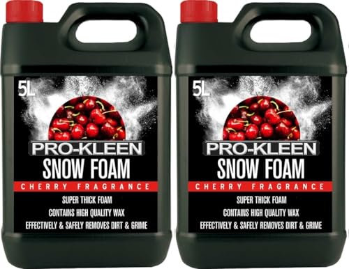 10L of Pro-Kleen Cherry Snow Foam with Wax – Super Thick & Non-Caustic Foam – Extremely Powerful & Easy To Use