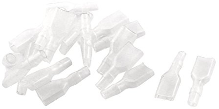 sourcing map PVC weiblich Spade Terminal isoliert Sleeve Cover 6,3mm | 19pcs klar