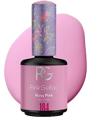 Pink Gellac UV Gel Nagellack - 184 Rosy Pink 15 ml - Lang Anhaltend UV Nagellack Rosa - Gel UV für 14 Tage Nägel in Salonqualität - Made in Holland