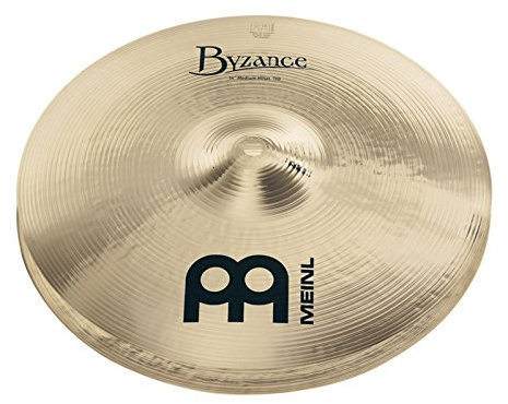 Meinl Cymbals Byzance Brilliant Plato Hihat Medium 13 pulgadas (33,02cm) Platillos de Batería - Pareja - Bronce B20, Acabado Brillante (B13MH-B)