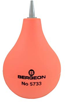 BERGEON 5733 Staubbläser Kugel, abgeflacht, mit PVC-Spitze und Bodenventil, 95 x 60 mm