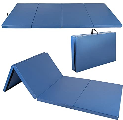 Polar Aurora 4'x8'x2 Multipe Colors Thick Folding Gymnastics Gym Exercise Aerobics Mats Stretching Fitness Yoga 10 Colors (Blue)