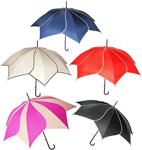 alles-meine.de GmbH edel ! großer Regenschirm - AUTOMATIK - Blume & Blüte/Wirbel - schwarz - ø 108 cm - Schirm - Hochzeit - Stockschirm für - Damen - Herren/Erwachsene ..