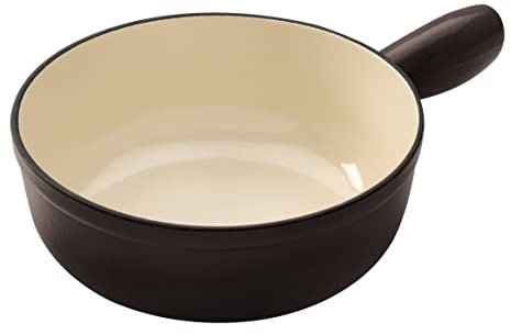 KUHN RIKON Fondue au Fromage Caquelon Fonte de Fer, Fonte, Induction, émaillé, 20 cm, Noir
