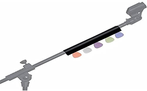 GEWA Plektrenhalter/Pickhalter Gummischine für Mikrofonstativ, schwarz, Länge 18 cm, für 5-6 Plektren
