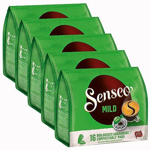 Senseo Doux, Nouveaux Design, Lot de 5, 5 x 16 Dosettes de Café