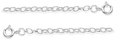 PACK OF TWO Sterling Silver Extension Chains 50mm (approx. 2) Link size: 2mm x 3mm .4gms. In small Gift box. EC1.