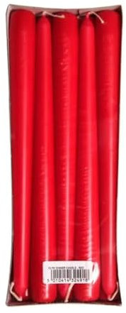 Price's Candles - Red Dinner Candles - 10 Pack - Unscented - Slow Burning Candles - Multi-Purpose - Smokeless Candles