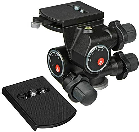 Manfrotto 410 Junior Geared Tripod Head with Quick Release and a ZAYKIR Quick Release Plate