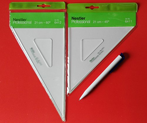 2x TZ-Geometrie Dreiecke mit Tuschkante 30-45-60-90° NESTLER 6411; 6412