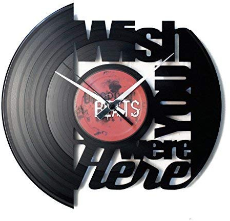 DISCOCLOCK - Orologio in vinile SILENZIOSO e PERSONALIZZABILE - WISH YOU WERE HERE - IDEA REGALO PER FAN DEI PINK FLOYD, MUSICA