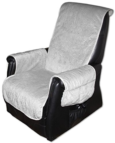 Bestlivings Sesselschoner 160x150cm Überwurf Lammflor Polsterschutz, Auswahl: Farbe - hellgrau gesteppt