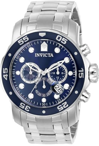 Invicta Pro Diver - SCUBA 0070 Men's Watch - Waterproof - Analogue - Quartz Movement - stainless steel with blue dial - 48mm