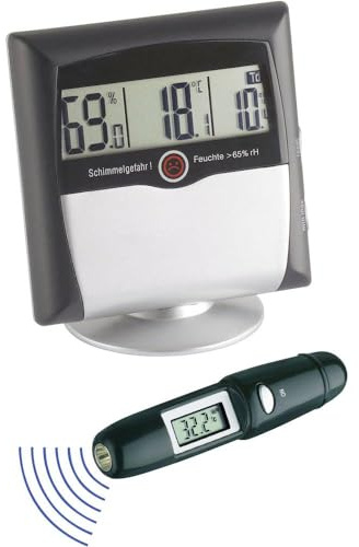 TFA Dostmann Klima Control Set Digitales Thermo-Hygrometer und Infrathermometer, 95.2008, mit Schimmelwarnfunktion, zur Kontrolle des Raumklimas