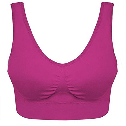 Boolavard Reggiseno sportivo con pizzo, colori vari rosa Rose Cerise