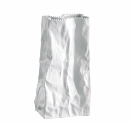 Tütenvase Weiss glasiert Vase 22 cm