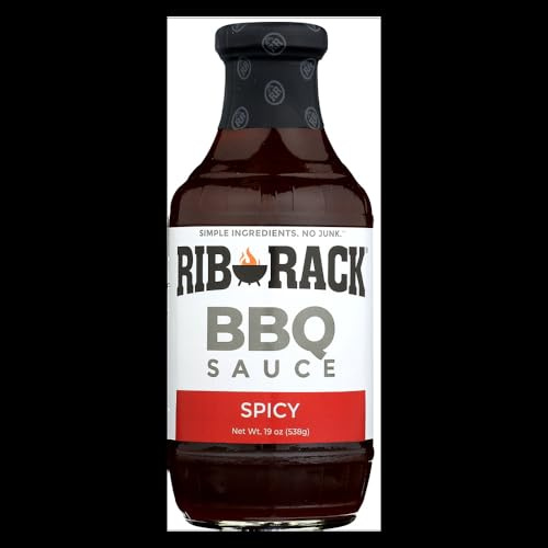 Rib Rack Hot Cayenne BBQ Sauce, 19 Ounce (Pack of 6)