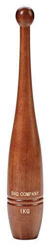 Bad Company Wooden Indian Club Bell I Schwungkeule aus gepresstem Holz inkl. Versieglung I 1 kg