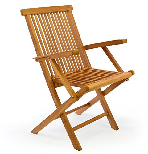 Divero Klappstuhl Ravenna aus Teakholz, behandelt – Farbe: Braun