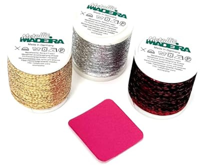 Beilaufgarn 3er-Set MADEIRA gold-silber-rot