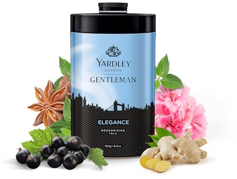 Yardley London Talc désodorisant Elegance pour homme, 250 g