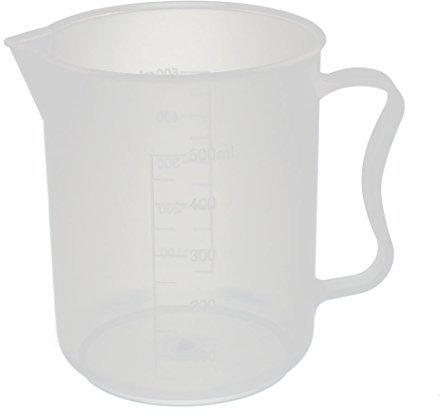 sourcingmap® 500mL taza medidora jarra de plástico vierta el recipiente de descarga Laboratorio de cocina oratorio