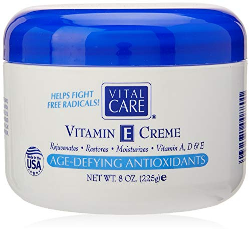 Vital Care Vitamin E Crème, (8 Fl. Oz), A Complete Skin Care with Age- Defying Antioxidants for Men and Women