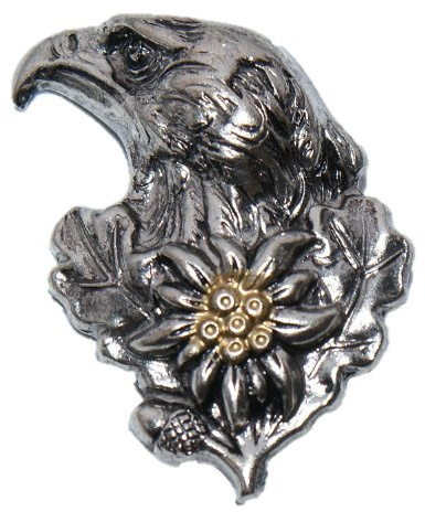 Hutanstecker Adler Jagdabzeichen Jagd Abzeichen Jäger Edelweiß Trachten Wandern Berg Brosche Pin eagle Hutschmuck für Trachtenhut zum Bergsteigen Jagen Trachten-Anstecker Bergsteiger