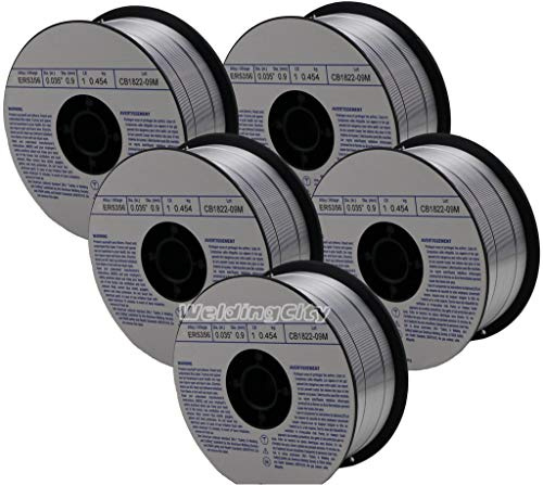 WeldingCity 5 Rolls of ER5356 Aluminum MIG Welding Wire 1-Lb Spool 0.030 (0.8mm) | Pack of 5