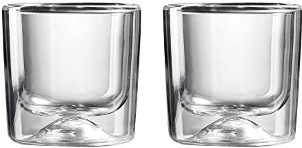 Guzzini - Gocce, Set 2 Bicchieri a Doppia Parete - Trasparente, Ø 8,5 x h9,3 cm | 270 cc - 22300100