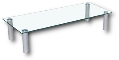 Euro Tische TV-Board TV-Rack Glas - Klar-Glas - 80cm - in 3 verschiedenen Größen & Farben - perfekt geeignet als Fernsehtisch oder Bildschirmständer