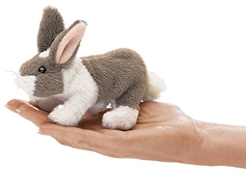 Folkmanis Mini Bunny Rabbit Finger Puppet, Multicolor, 1 EA