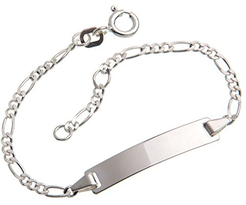 Silberketten-Store Baby- & Kinder ID Armband inklusive Gravur & Geschenksäckchen I aus 925 Silber gefertigt I nickelfrei für Allergiker geeignet I 10 verschiedene Schriftarten