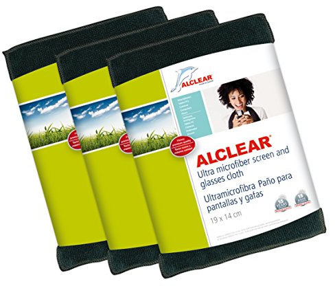 ALCLEAR 950003 Tuch von Display Spezialtücher und Brille, 19 x 14 cm, anthrazit 3 Stück