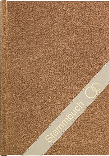 Stammbuch AMARILLO, Kunstleder, braun, Familienstammbuch mit Stammbaum Vorlage zum Ausfüllen, Stammbuch der Familie im Format 14 x 21 cm, Stammbuchformat zur Hochzeit (70732R)