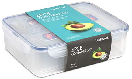 ISI HPL 834SA Frischhaltedosen Set Lock und Lock 4-teilig, eckig 2x 470 ml, 1 Liter und 3.9 Liter