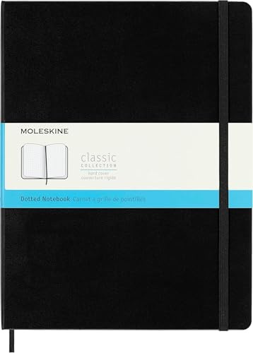 Moleskine Classic Notebook, Taccuino con Pagine Puntinate, Copertina Rigida e Chiusura Elastica, Formato XL 19 x 25 cm, Colore Nero, 192 Pagine