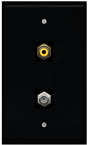 Riteav – nero 1 porte RCA giallo 1 cavo coassiale tv- F-Type parete piastra