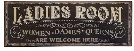 Blechschild LADIES ROOM Schild Toilette Damen Vintage Nostalgie 36x13cm