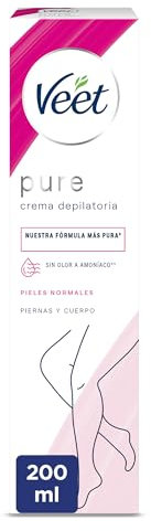 Veet - Pure Crema Depilatoria Corporal Para Mujer, Suavidad Duradera, Para Pieles Normales, 200ml