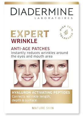 Diadermine - Expert Rides - Patchs Anti-Rides Visage - 12 patchs, Packaging May Vary