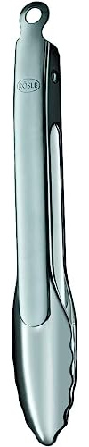 RÖSLE Gourmetzange, 23 cm, Edelstahl 18/10, spülmaschinengeeignet | Hochwertige Küchenzange mit patentiertem Verschlusssystem zum Grillen, Kochen und Servieren, silbern