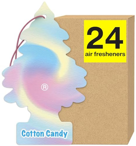 LITTLE TREES Car Air Freshener I Hanging Tree Provides Long Lasting Scent for Auto or Home I Cotton Candy, 6-Packs (4 Count)