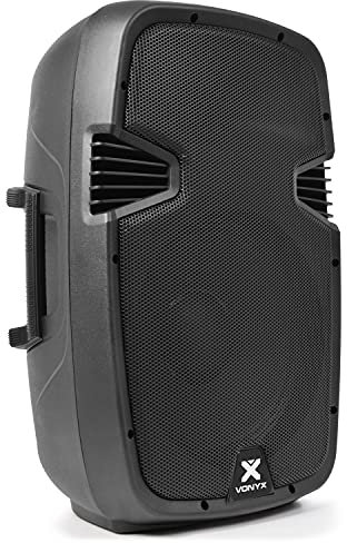 VONYX SPJ-1200A Enceinte Active 12 600 Watts, Enceinte Amplifiée, Sonorisation Professionnelle, Boitier ABS Solide, Haut-Parleur Mobile, Woofer 12 Pouces, Entrée Ligne Micro