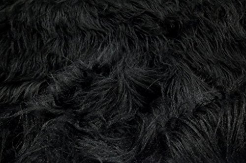 StoffBook SCHWARZ PELZIMITAT STOFF LANGHAAR TEDDYSTOFF STOFFE, B413