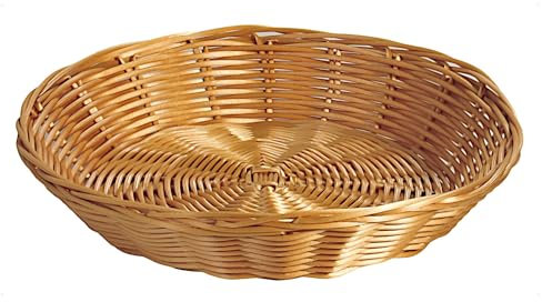 KESPER 17830-Cestino per Il Pane Rotondo in Legno/plastica Marrone, 23 x 23 x 6 cm
