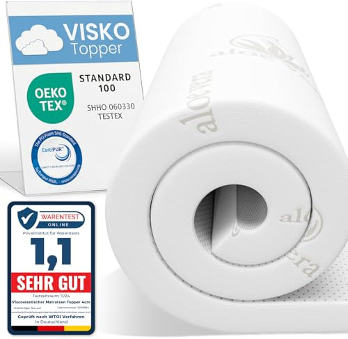 ELONEO Viscoelastischer Matratzen Topper 80x200cm, Matratzentopper mit Memory Foam Effekt, 5 cm Höhe, Matratzenauflage für Bett und Boxspringbett inkl. atmungsaktivem Mesh-Bezug und Eckschlaufen