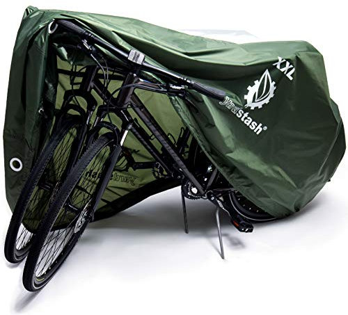 YardStash Bike Cover – XXL Reflective Bicycle Covers for Outside Storage - Waterproof & Weatherproof Garden Tarp Shelters for Bikes, Trikes, 29ers, and Electric Bicycles – Green