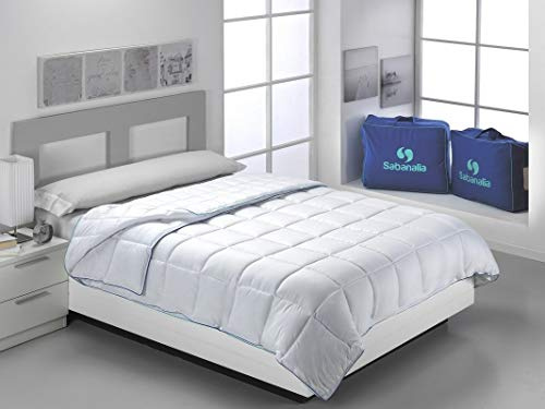 SABANALIA - Edredon Cama 150 | Nordico 4 Estaciones Cama 150 | Xtreme 150 + 350 grs/m² | Edredon 240x220 | Varios tamaños Disponibles | Tacto Plumón, Ligero y Transpirable