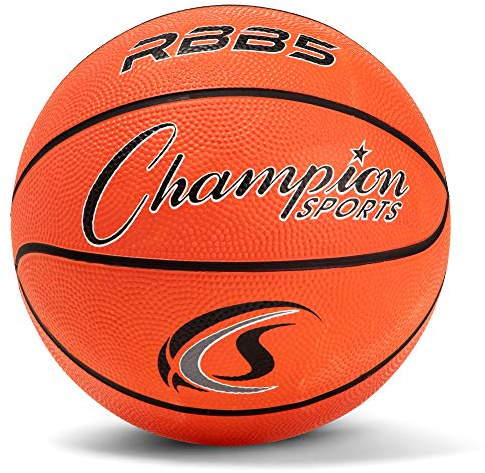 Champion Sports Rubber Mini Basketball, Heavy Duty - Pro Style Basketballs Premium Basketball Equipment, Indoor Outdoor - Physical Education Supplies (Size 3, Orange)